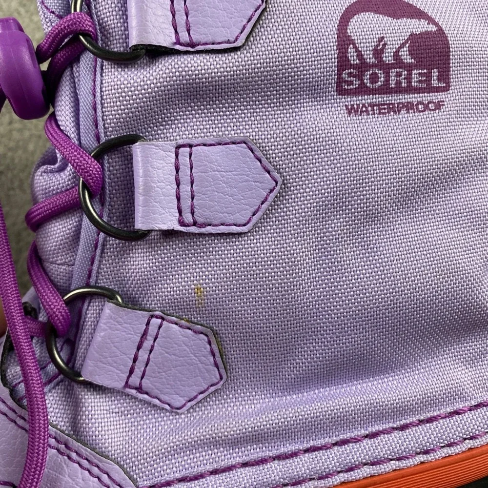 Sorel Waterproof Snow Boots Youth Girls 4 Yoot Pac Purple Faux Fur